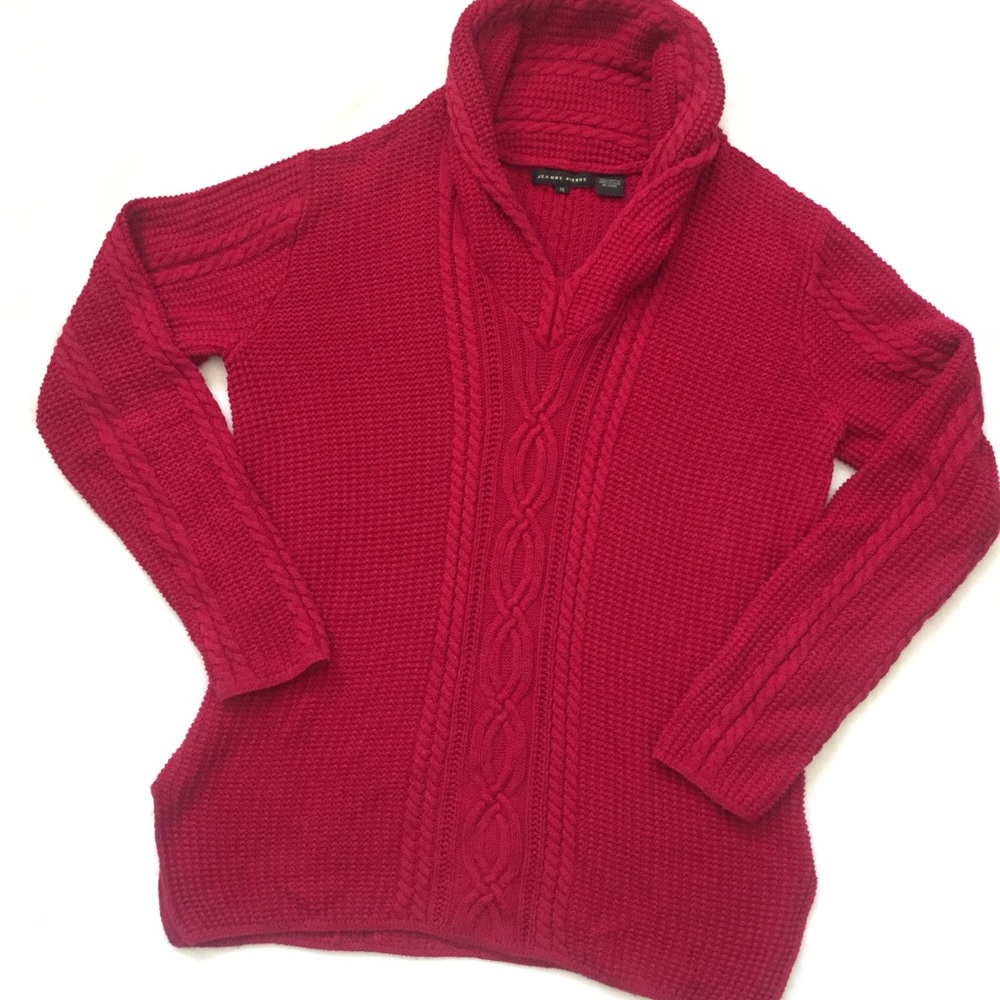 Red Cable Sweater